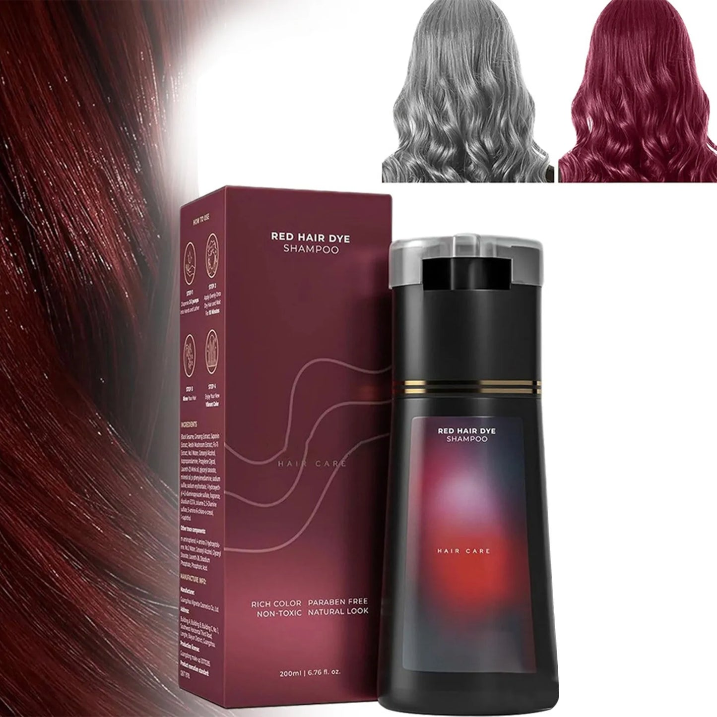 Polar Hair Dye Shampoo, Polar Hair Color, Polar Hair Color Shampoo for Gray Hair Coverage, Haircare Instant Dye Shampoo for Wome Peaceful Pleasures Health and Wellness Wine
