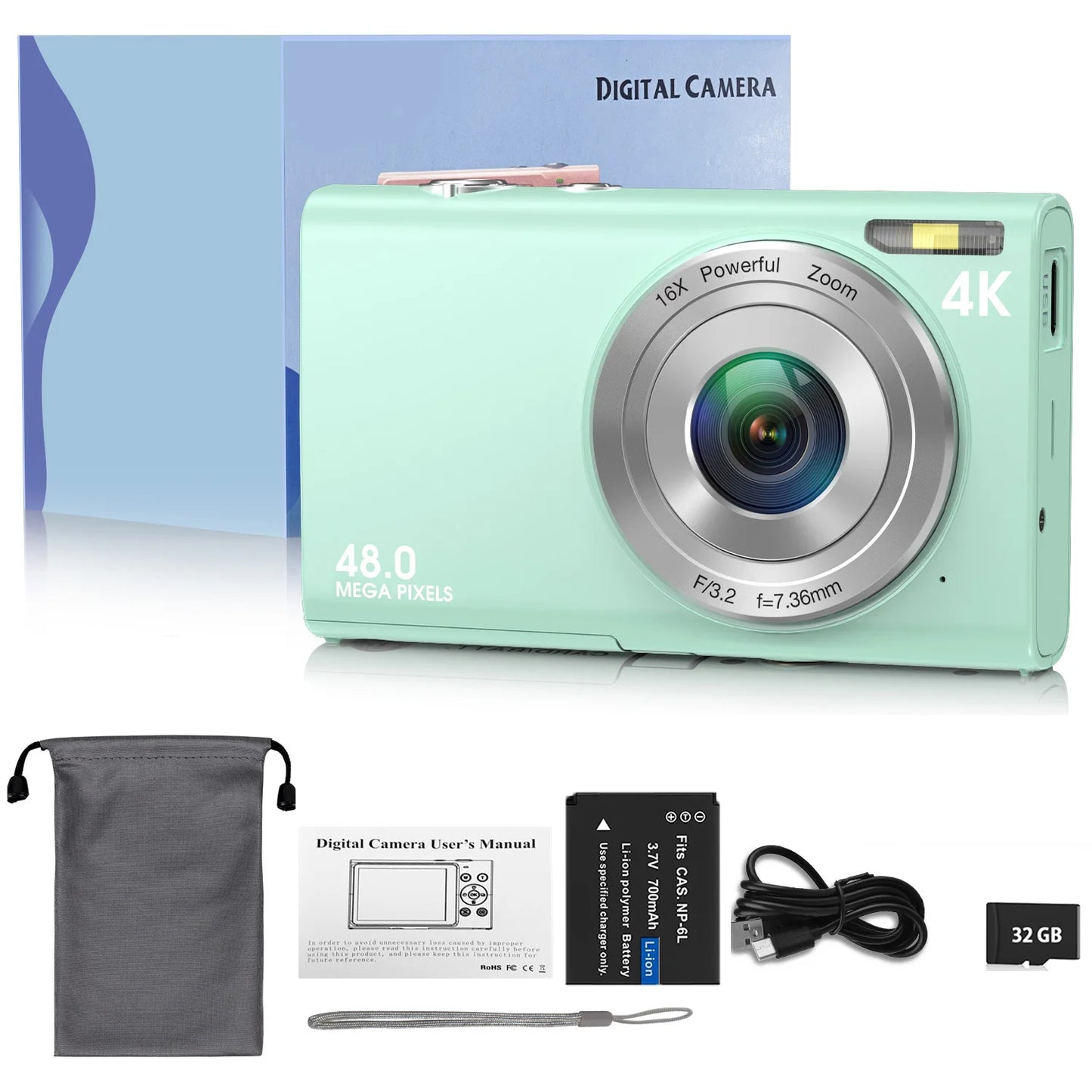 4K Digital Camera 48MP Autofocus Vlogging Camera for Kids & Adults