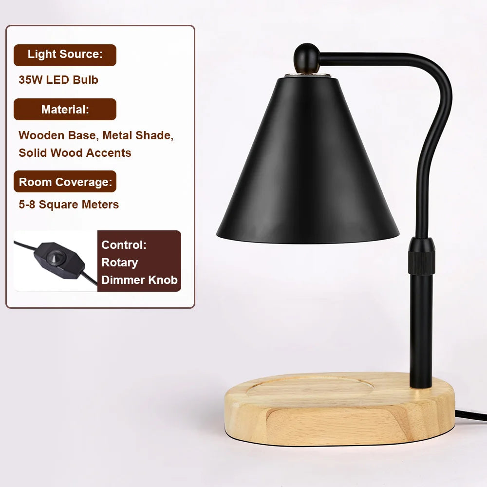 RUNTOIN Dimmable Candle Warmer Lamp | Black Wax Melt Warmer