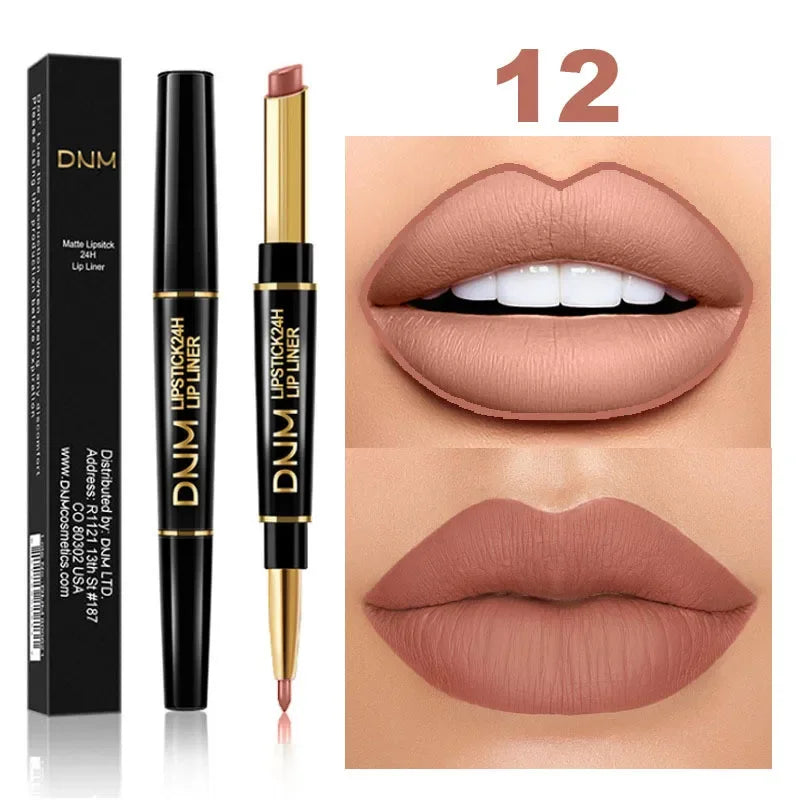 IFANYUO 2-in-1 Lip Liner & Matte Lipstick – 12 Colors