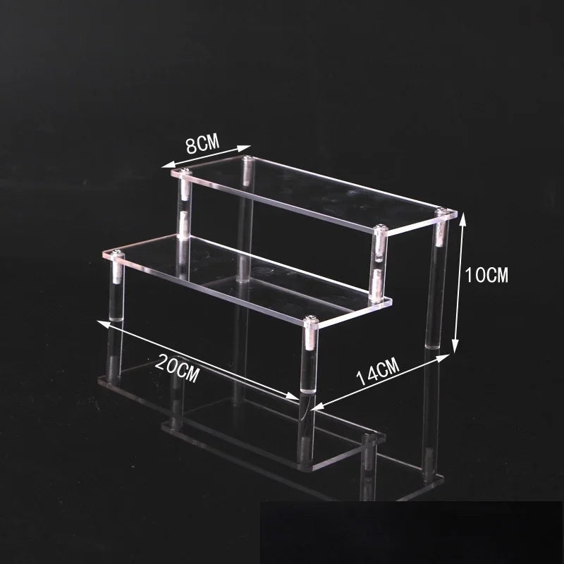 Black Acrylic Display Stand 1–5 Tier Riser for Figures & Decor