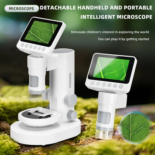 Children's Microscope Desktop Handheld Detachable Portable Digital Microscope Can Take Photos and Videos Peaceful Pleasures Health and Wellness