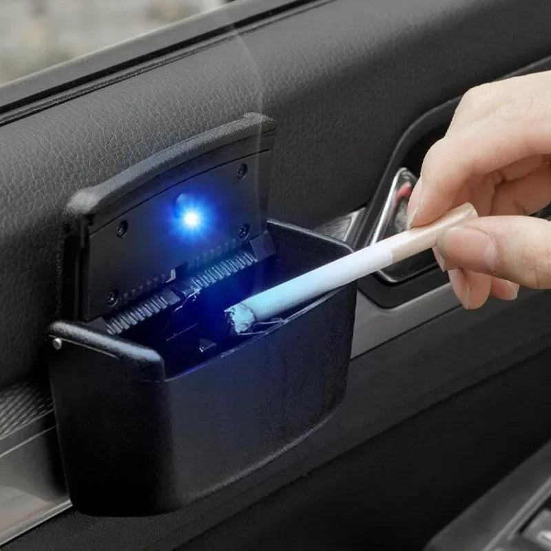 Car Ashtray With Led Light Automobile Door Air Outlet Hanging Plastic Ashtray Detachable Rack Multi-function Car Accessories Peaceful Pleasures Health and Wellness