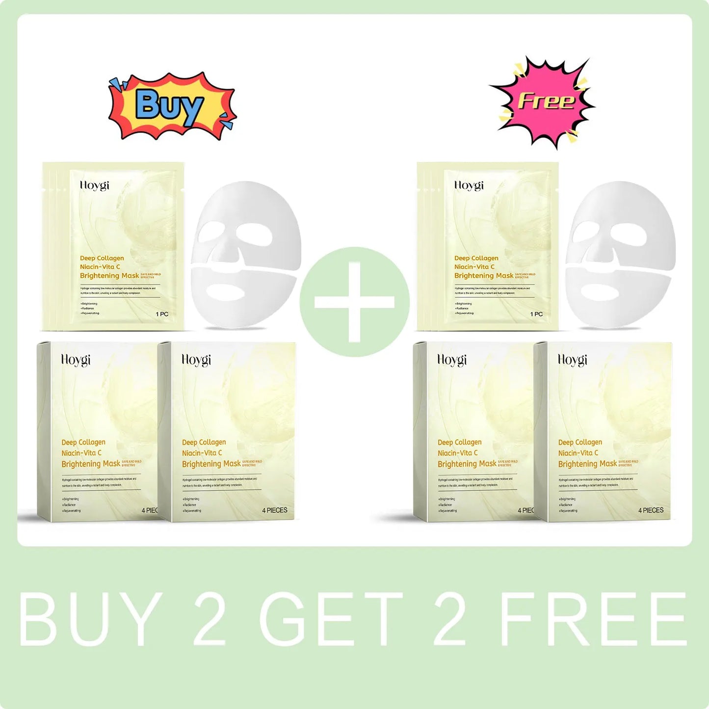 Vitamin C Mask Dark Spot Remover Skin Rejuvenation Smooth Pores Anti Aging Moisturizing Brightening Hyaluronic Acid Facial Mask Peaceful Pleasures Health and Wellness Buy 2 Get 2 Free
