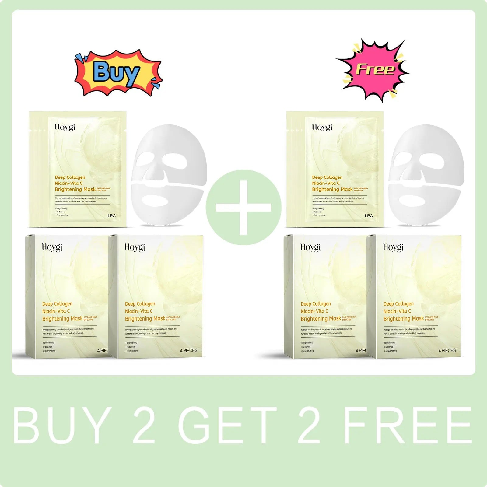 Vitamin C Mask Dark Spot Remover Skin Rejuvenation Smooth Pores Anti Aging Moisturizing Brightening Hyaluronic Acid Facial Mask Peaceful Pleasures Health and Wellness Buy 2 Get 2 Free