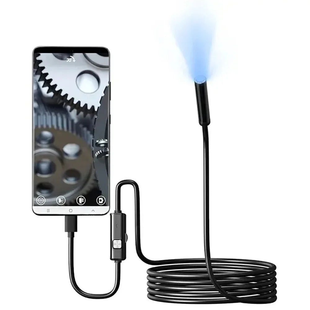 7mm Type-C Endoscope Camera IP67 | 6 LED Flexible Borescope