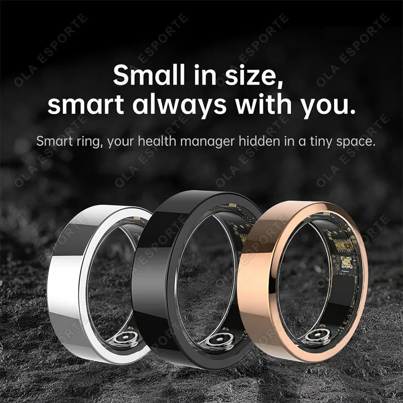 2026 New Smart Ring Heart Rate Blood Pressure Sleep Monitoring Motion Tracking IP68 Waterproof Men Women Smart Ring Holiday Gift Peaceful Pleasures Health and Wellness