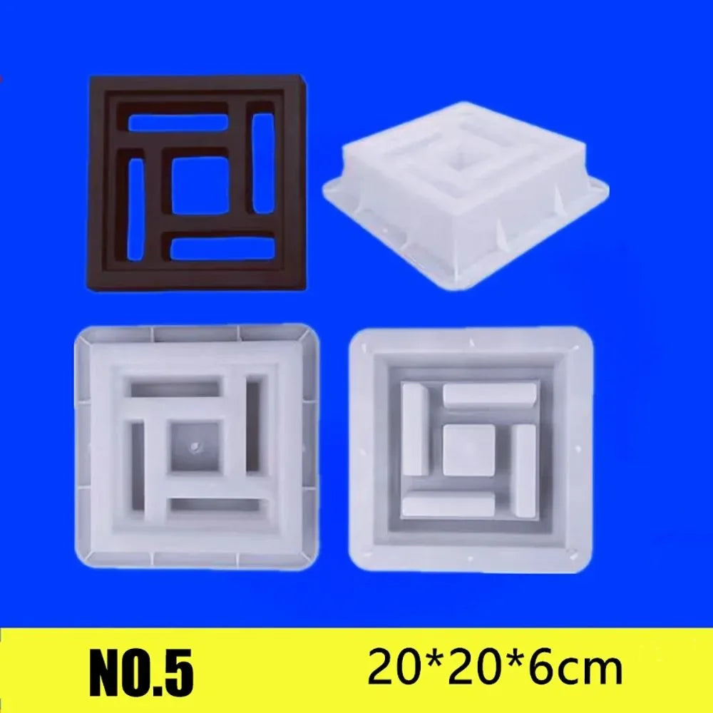 Plastic Square Brick Mold 20x20cm | 3D Antique Cement Garden