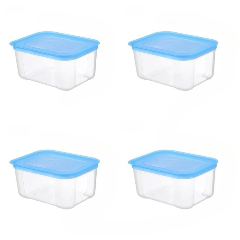 1pc-4pcs Reusable Transparent Fridge Storage Box for Fruits Vegetables Meat Eggs Kitchen Container kitchen storage container Peaceful Pleasures Health and Wellness 4pcs blue