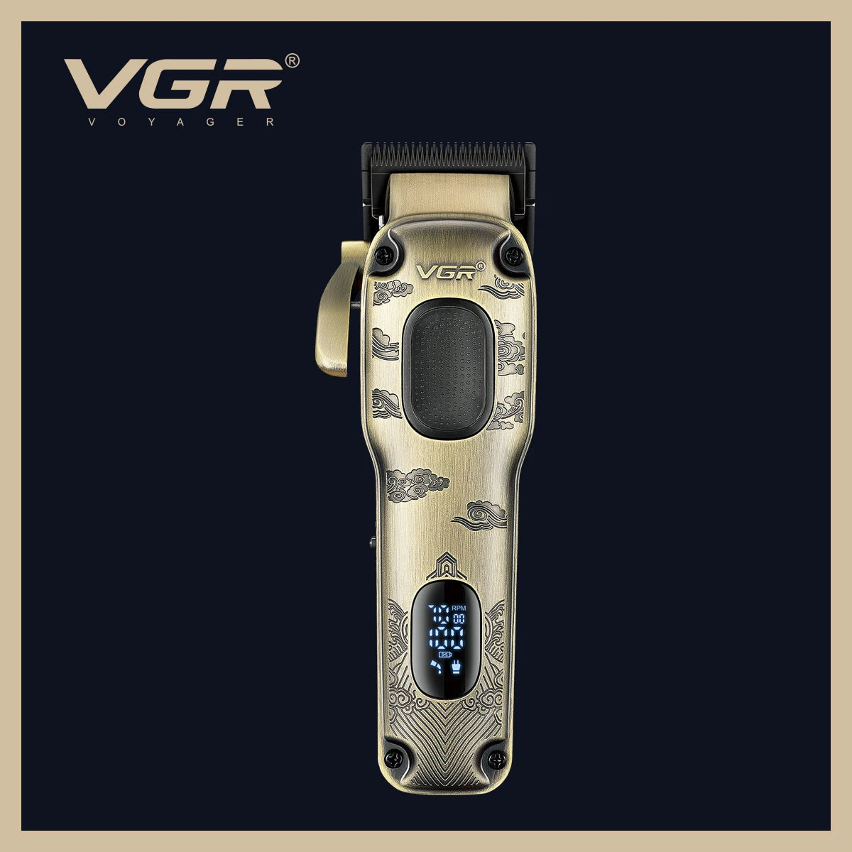 VGR new metal retro hair clipper intelligent LED digital display powerful power hair trimmer hair salon home push shear V-027 Peaceful Pleasures Health and Wellness