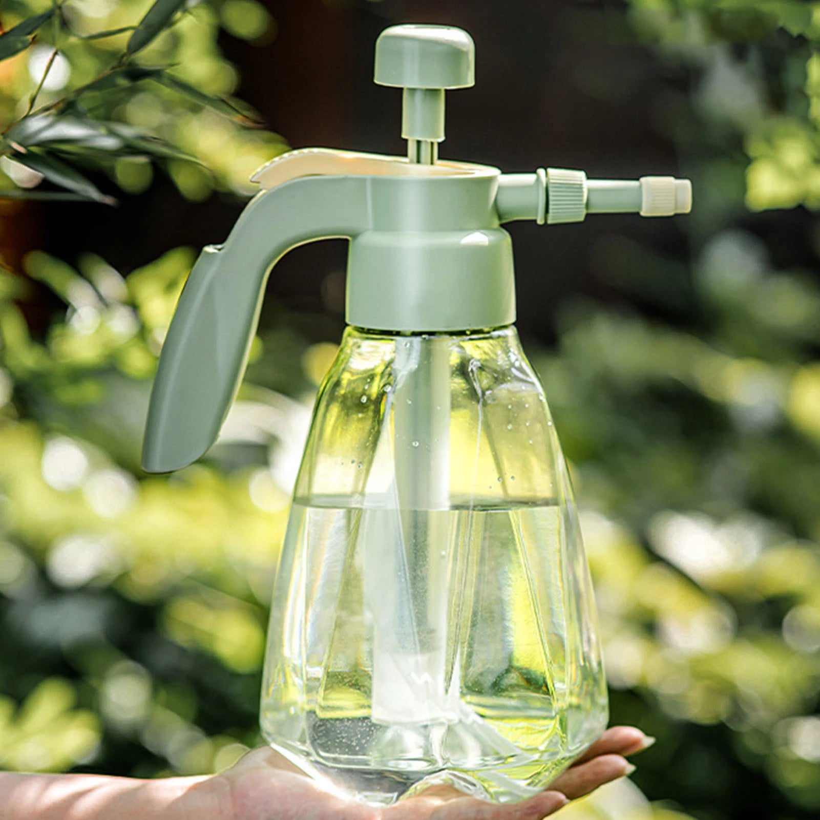 Flower Sprayer Pressure Water Can 1.5L Large Capacity Clear Water Bottle Plastic Sprayer for Indoor & Outdoor Plant Flower Peaceful Pleasures Health and Wellness