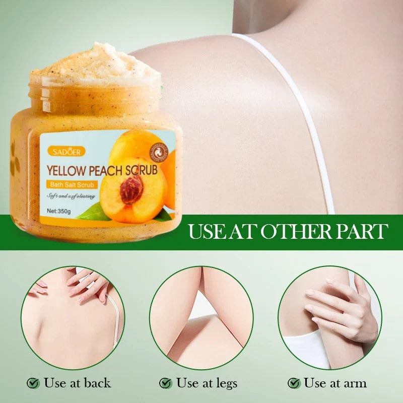 SADOER Yellow Peach Body Scrub 350g – Exfoliate & Moisturize