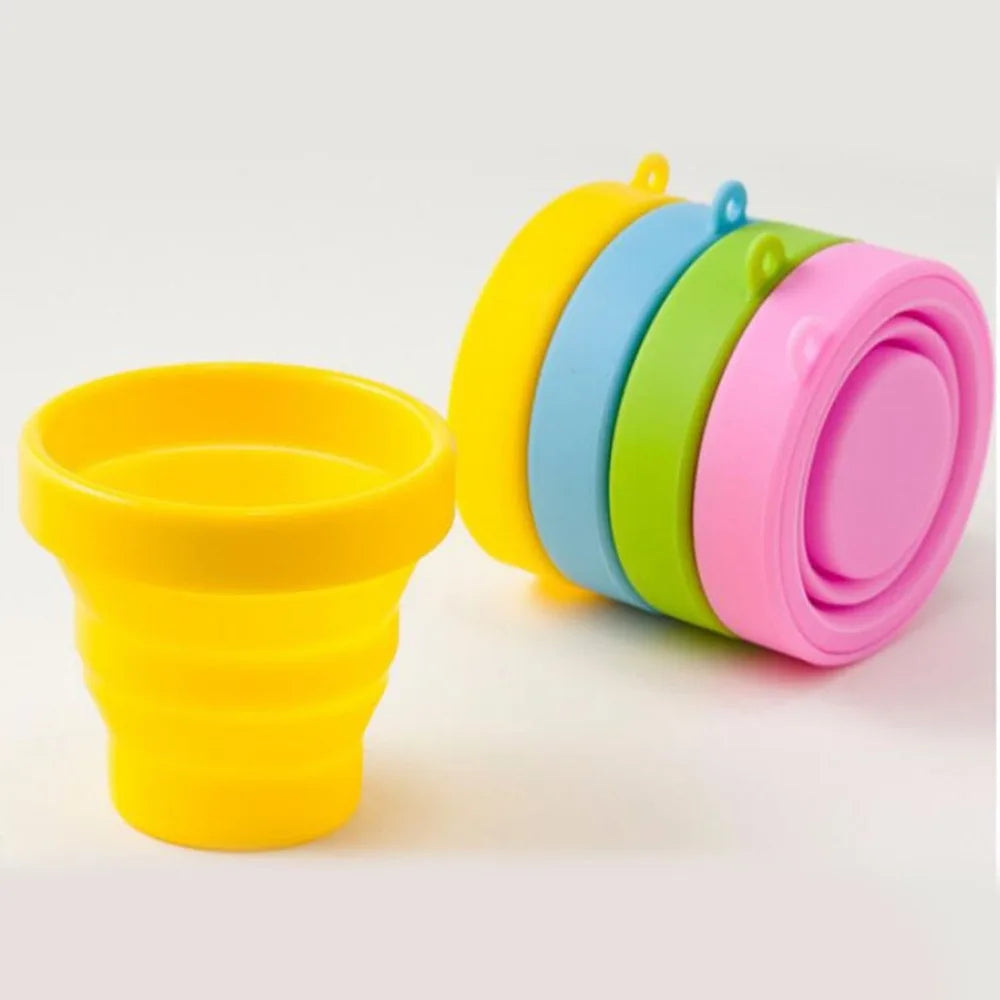 Portable Silicone Retractable Folding Cup Lid Temperature Resistant