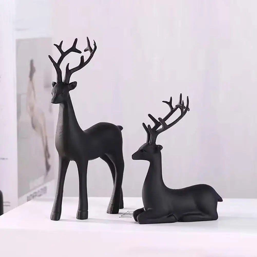 Christmas Reindeer Resin Elk Sculpture Figurine – Home Decor