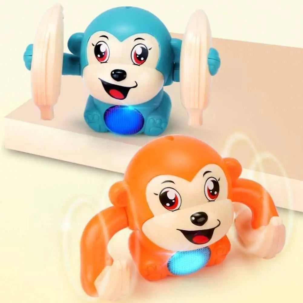 Electric Rolling Monkey Toy Interactive Rolling and Crawling Toy Made of Child-Safe Plastic Requires 3 AA Batteries Peaceful Pleasures Health and Wellness