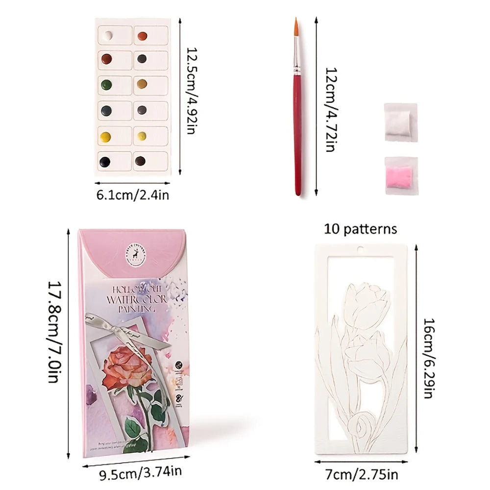 10 Sheets Watercolor Bookmark Painting DIY Paper Handmade Portable