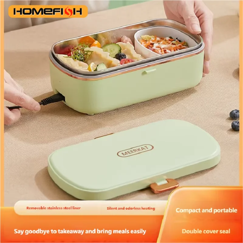 HOMEFISH Electric Lunch Box | Stainless Steel Food Warmer