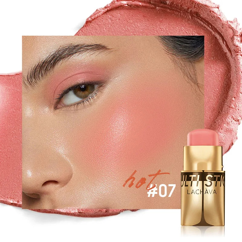 QiBest 3-in-1 Waterproof Blush Stick – Lips, Face & Eyes