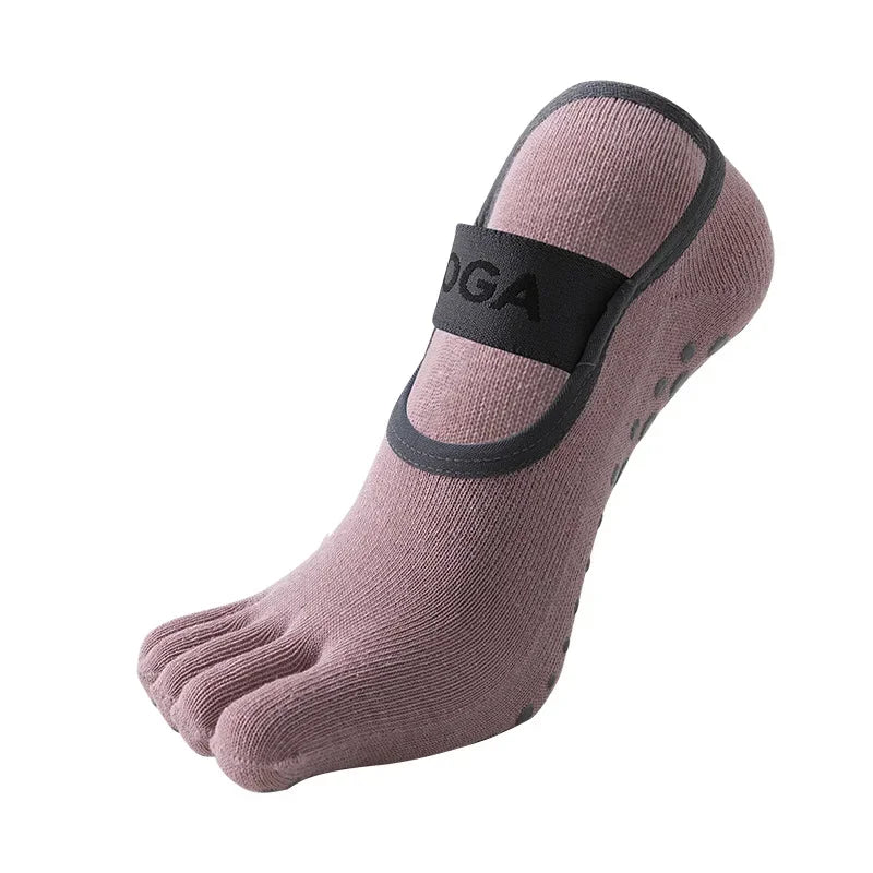 Anti-slip Cotton Sweat-absorbing and Wear-resistant Five-finger Floor Socks Women's Dance Practice Socks Pilates Socks Peaceful Pleasures Health and Wellness
