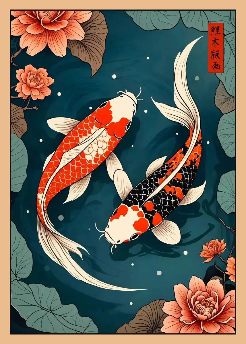 Japanese Animal Canvas Print | Vintage Tiger Fox Deer Retro Poster