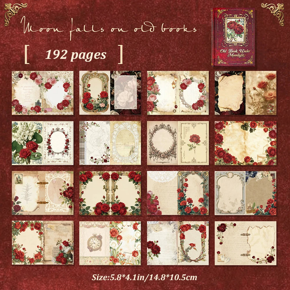Rose Manor Stamping Notebook Moon Falling Old Book Series Retro