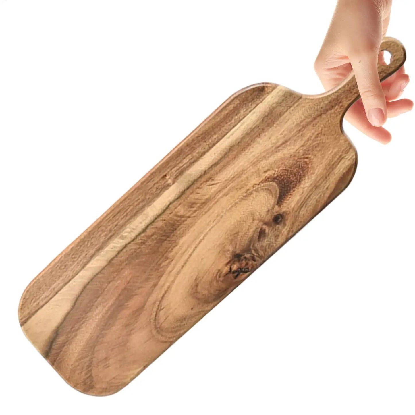 Double-Sided Wood Cutting Board with Handle | Steak & Cheese Tray
