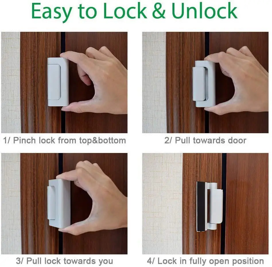 Door Lock Home Security Easy Install Latch Device Childproof