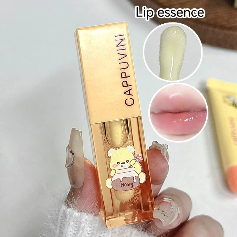 Cappuvini Honey Lip Care Set – Lip Mask & Oil for Soft Lips