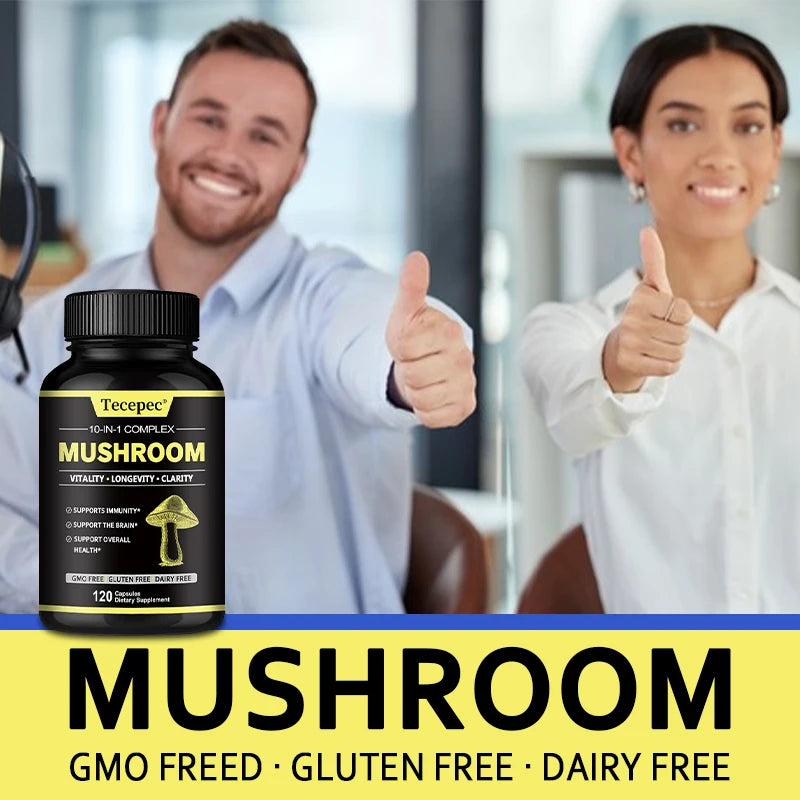 Mushroom Complex with Lion's Mane and Reishi, Brain Supplement That Helps Boost Memory and Focus, Fights Stress & Daily Wellness Peaceful Pleasures Health and Wellness