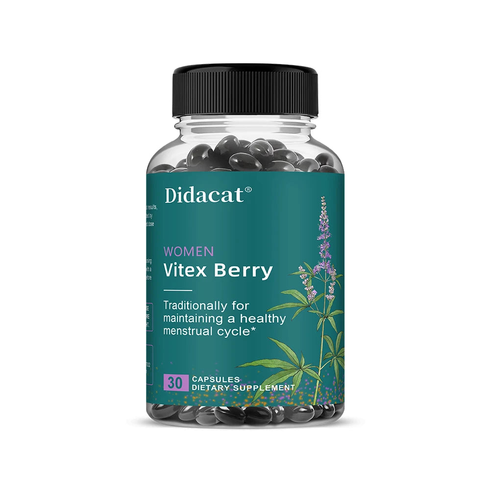 Vitex Berry Extract Capsules, Herbal Nutritional Supplement for Women Menopause, Supports Sleep, Gentle Physical & Emotional Peaceful Pleasures Health and Wellness 30 count-1 bottle
