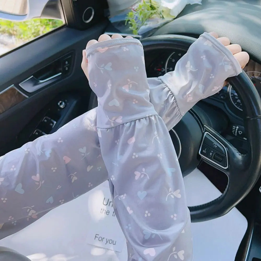 UPF 50+ Ice Silk Cooling Arm Sleeves – UV Sun Protection