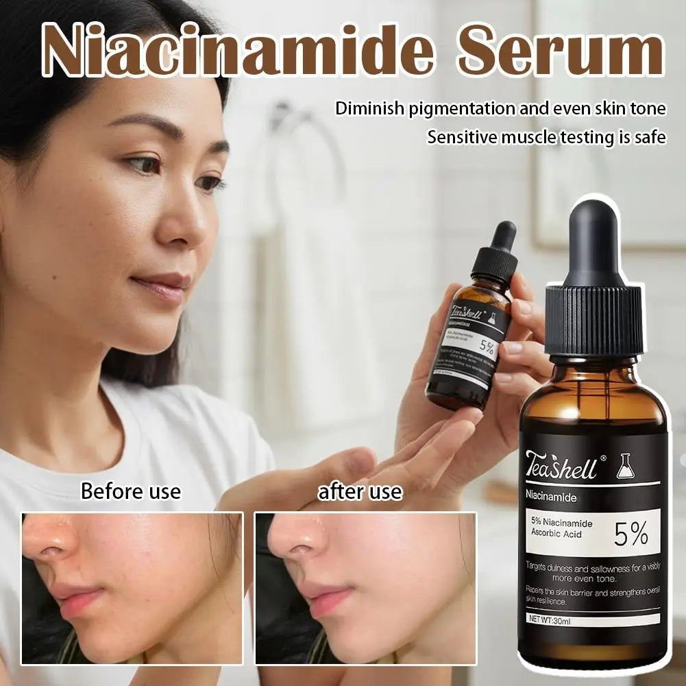 Teashell Serum 5% Niacinamide & Arbutin 30ml Fade Dark Spots Skin Moisturizing Hydration Sensitive Skin Peaceful Pleasures Health and Wellness