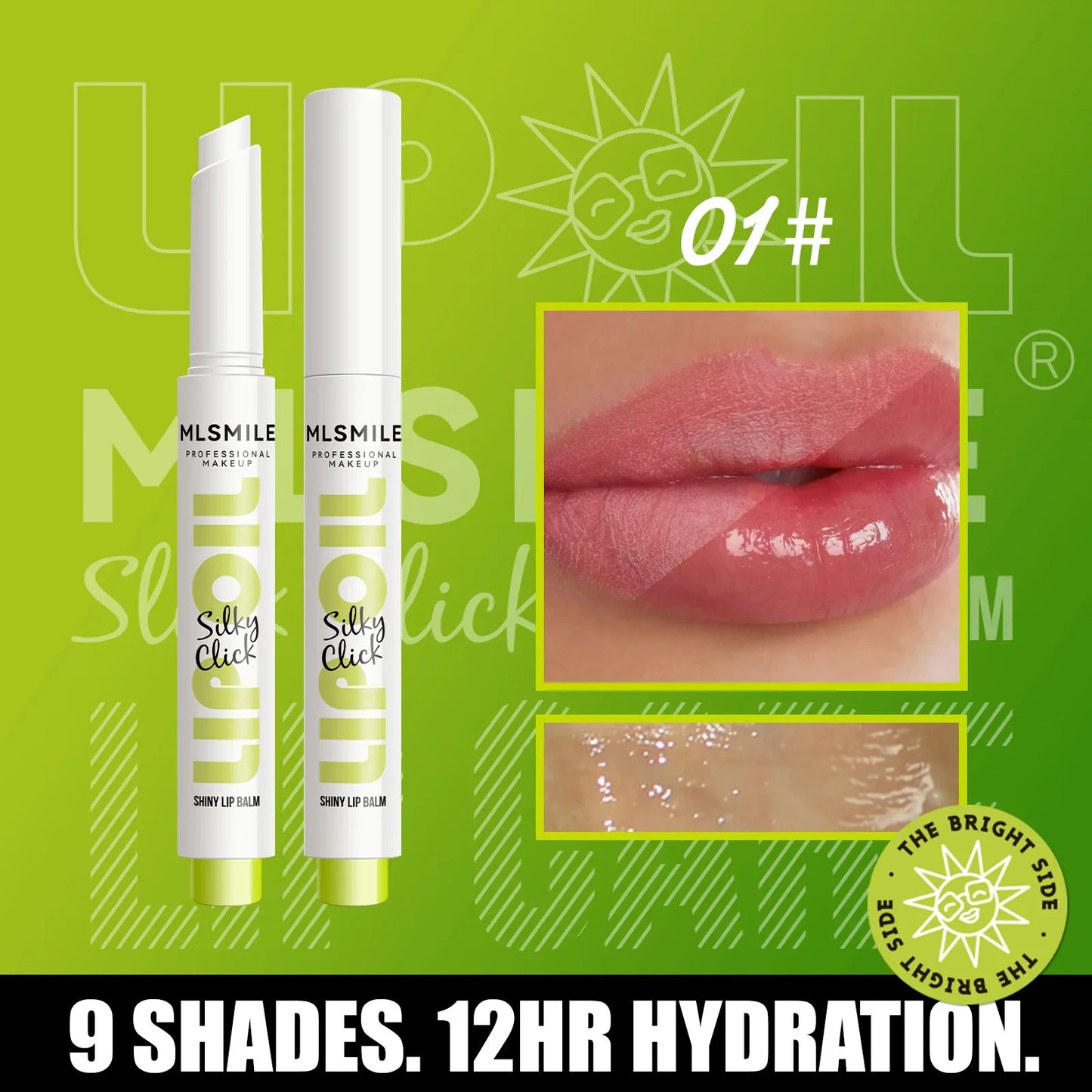 MLSMILE Mirror Gloss Lip Balm Oil – Long Lasting, 9 Shades