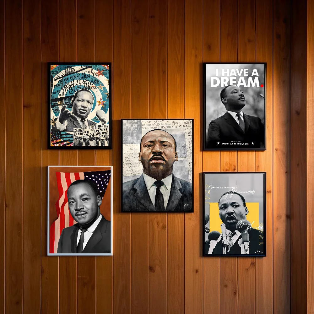Martin Luther King Jr. HD Waterproof Wall Poster – PVC Decor Wall Art Poster Peaceful Pleasures Health and Wellness