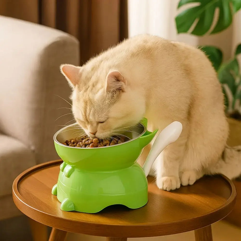Elevated Cat & Dog Bowl – Anti-Spill Stainless Steel Pet Bowl