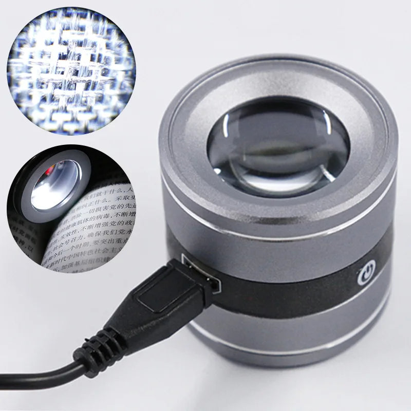 Jewelry Loupe Cylinder 2Led 2Uv with Scale Optical Glass Lens Magnification 10X Portable Bead Identification Magnifying Glass Peaceful Pleasures Health and Wellness 10X