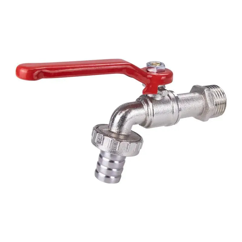 1pc Garden Watering Garden Irrigation Accessory 1/2x3/4 Lever Water Tap Zinc Alloy With Red Handle Faucet Adapter Hose Plug Peaceful Pleasures Health and Wellness