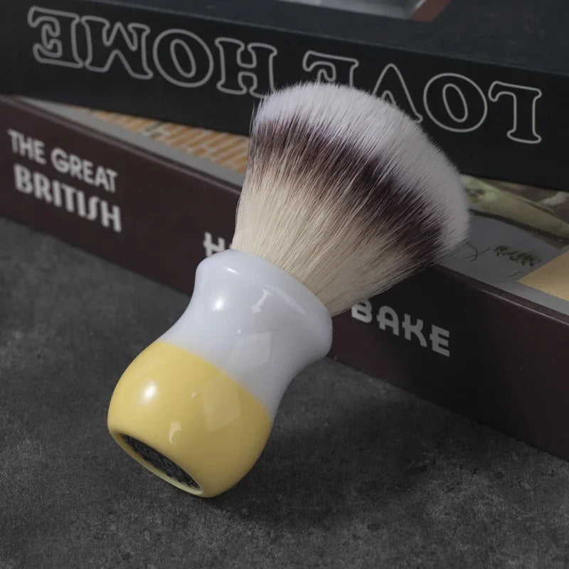 2026 YAQI 26mm Naicha Milk Tea Synthetic Hair Wet Shaving Brush with 55mm Handle Height for Resin Men's Grooming Tool Peaceful Pleasures Health and Wellness