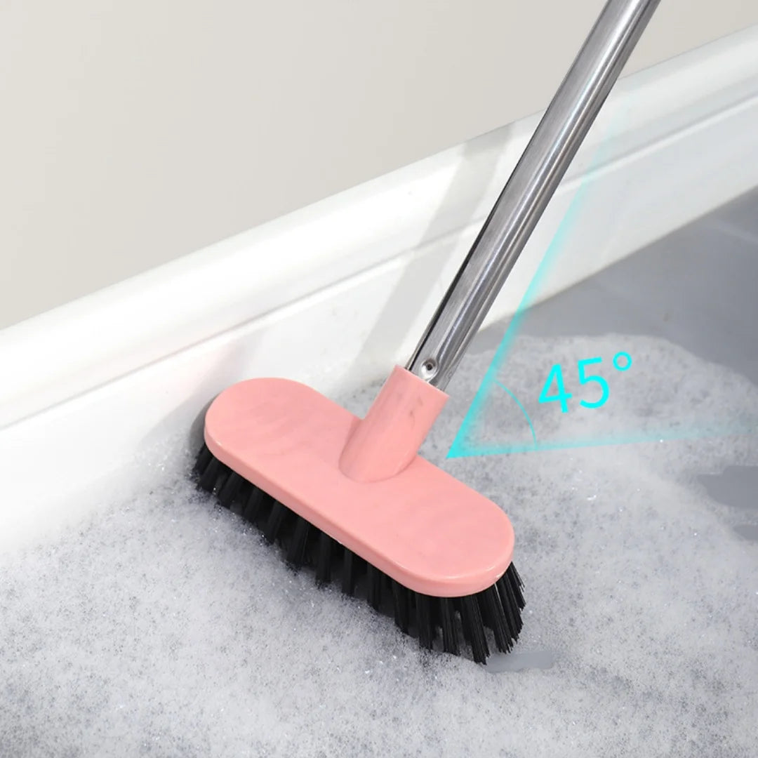 Heavy Duty Floor Scrub Brush | Long Handle & Stiff Bristles