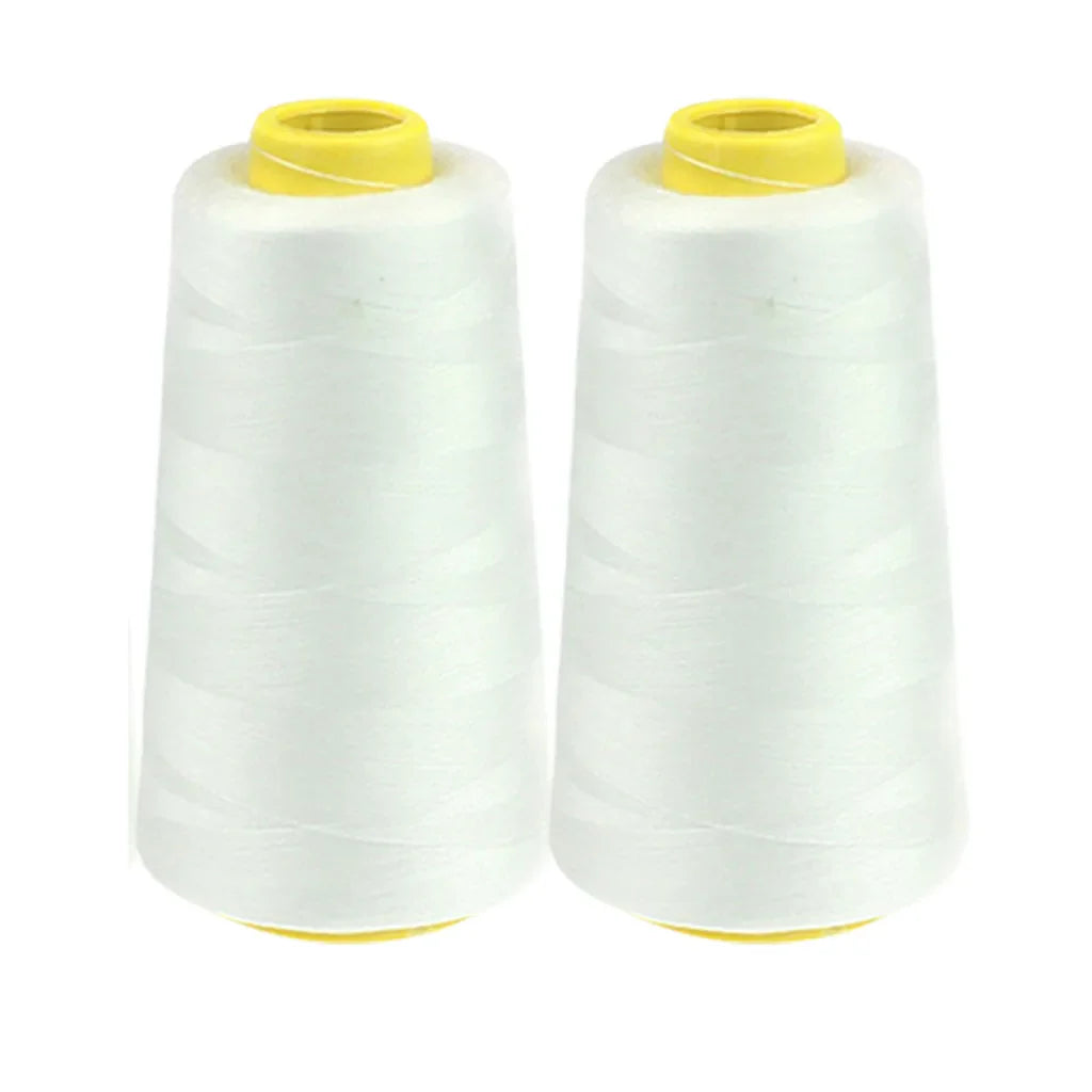 2-Pack Sewing Thread 2300 Yards Each – White & Black Polyester