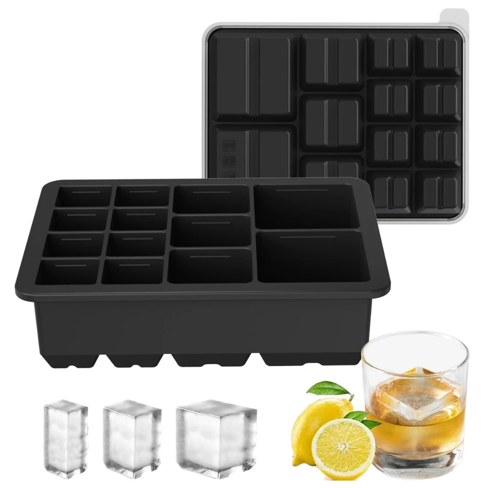 13-Grid Extra Large Silicone Freezer Tray with Lid | Food Storage