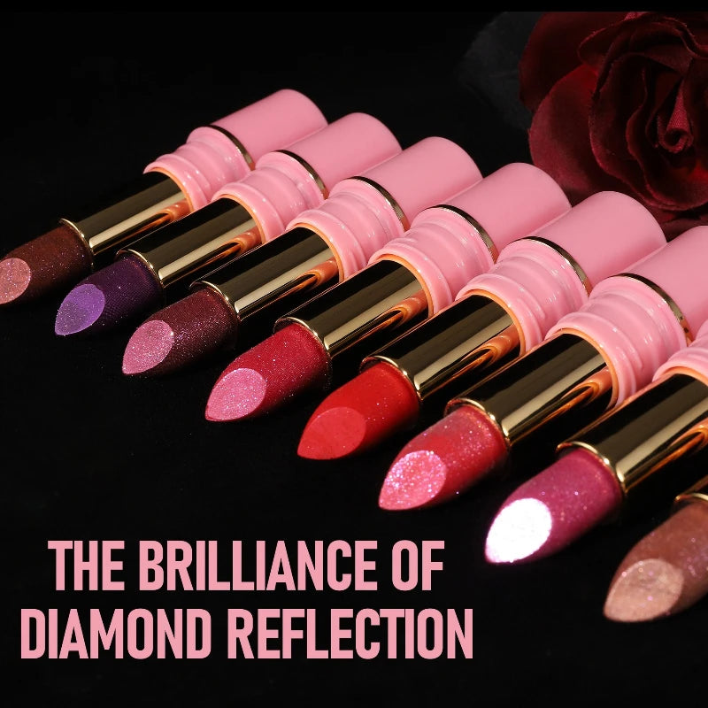 Handaiyan Glitter Lipstick | Metallic Diamond Pearlescent Lip Gloss