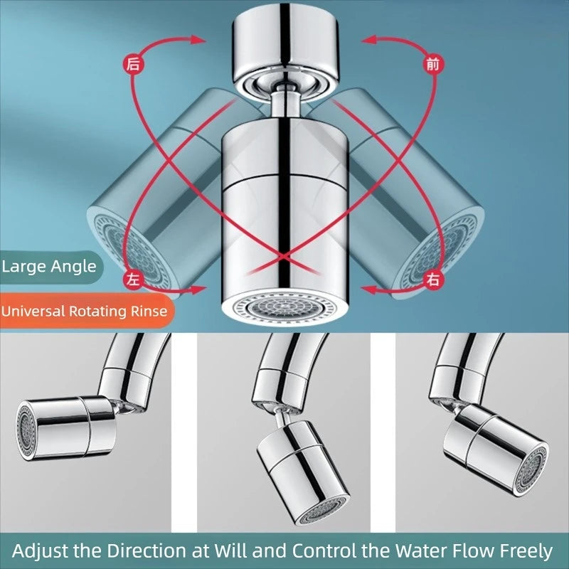 360°Universal Kitchen Faucet Anti-splash Aerator Bathroom Tap Rotatable Faucet 2 Mode Tap Nozzle Bubbler Kitchen Sink Faucet Peaceful Pleasures Health and Wellness