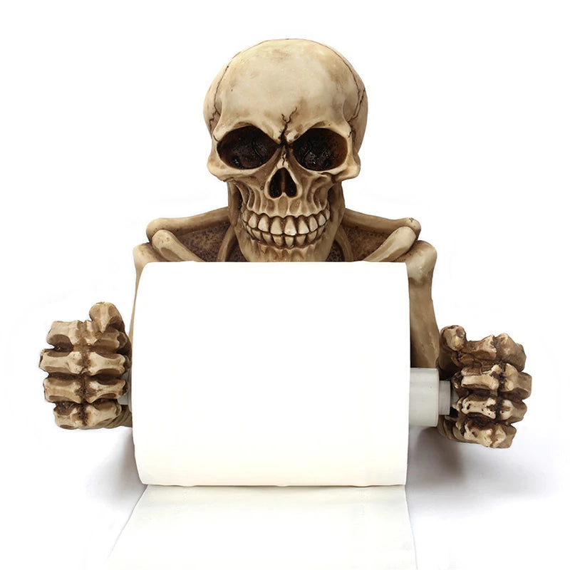 Skull Toilet Paper Holder Creative Wall Mounted Waterproof Rack Bathroom For Halloween Decoration Peaceful Pleasures Health and Wellness