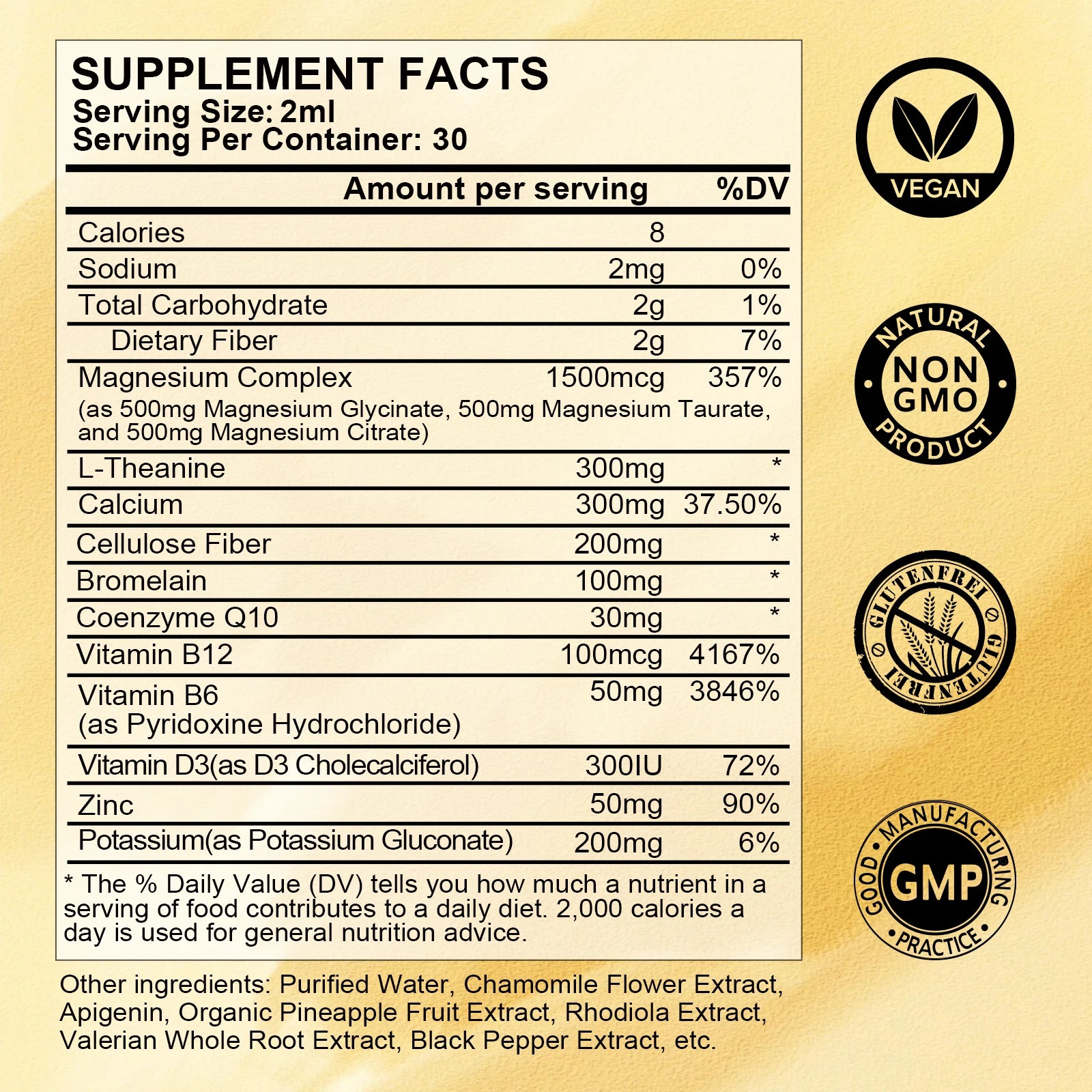 Magnesium Glycinate Liquid Drops – Pineapple Flavor 60ml Peaceful Pleasures Health and Wellness
