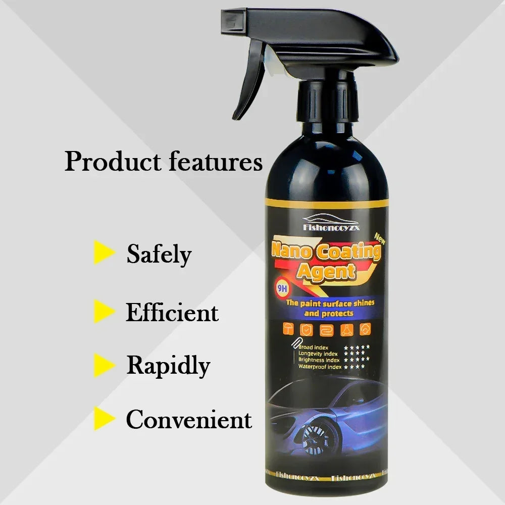 Ceramic Car Coating 500ML 9H Nano Liquid Glass Plated Crystal Hydrophobic Waterproof Polishing Paint Hardness Car Polish Wax Peaceful Pleasures Health and Wellness