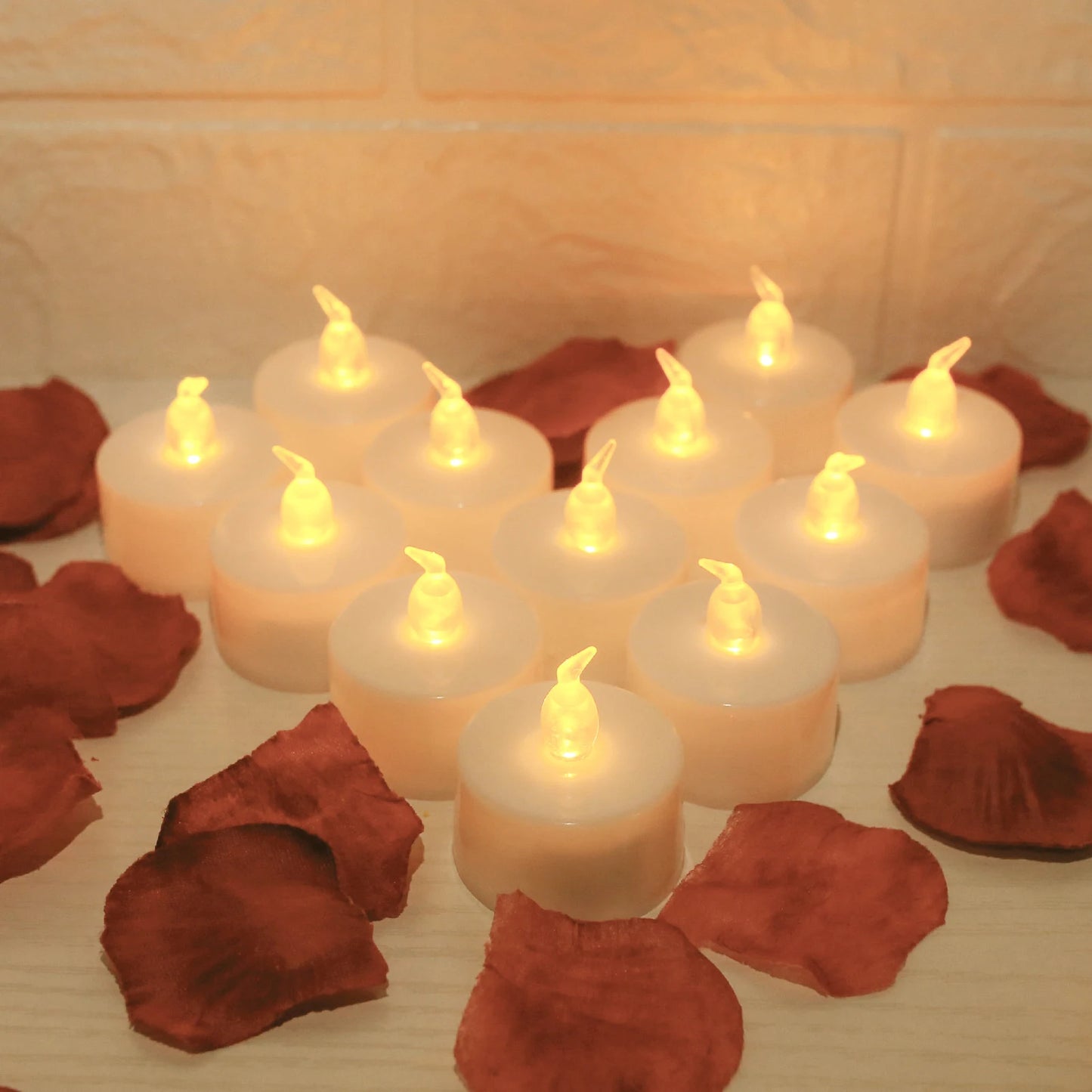 12/24Pack Flameless Flickering LED Candles with/without Remote LED Tealight Electronic Lamp for Wedding Christmas Party Decor Peaceful Pleasures Health and Wellness 12PC no remote
