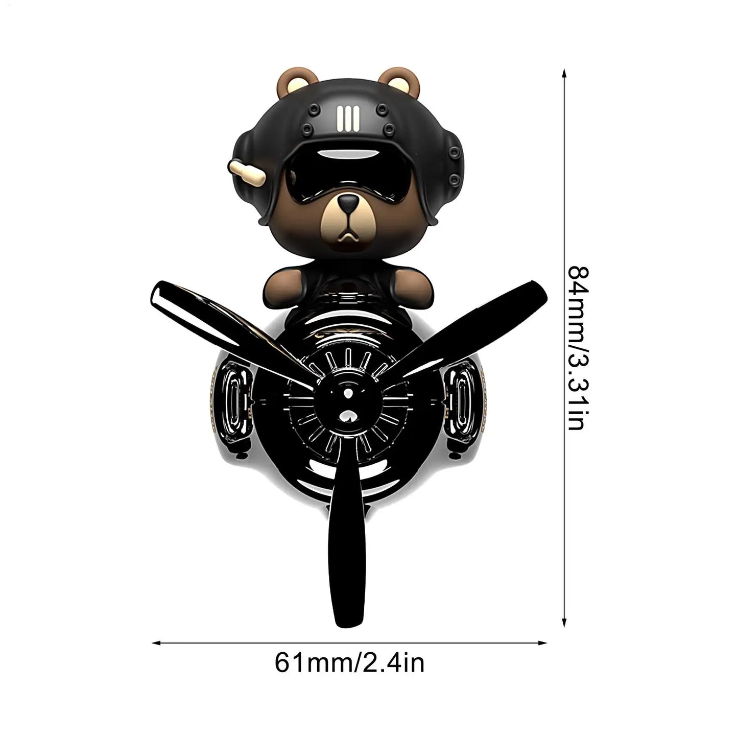 Rotating Pilot Bear Car Air Freshener Vent Clip Diffuser
