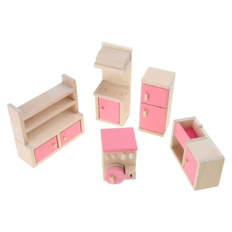 1:12 Miniature Dollhouse Furniture Set – All Rooms Playset