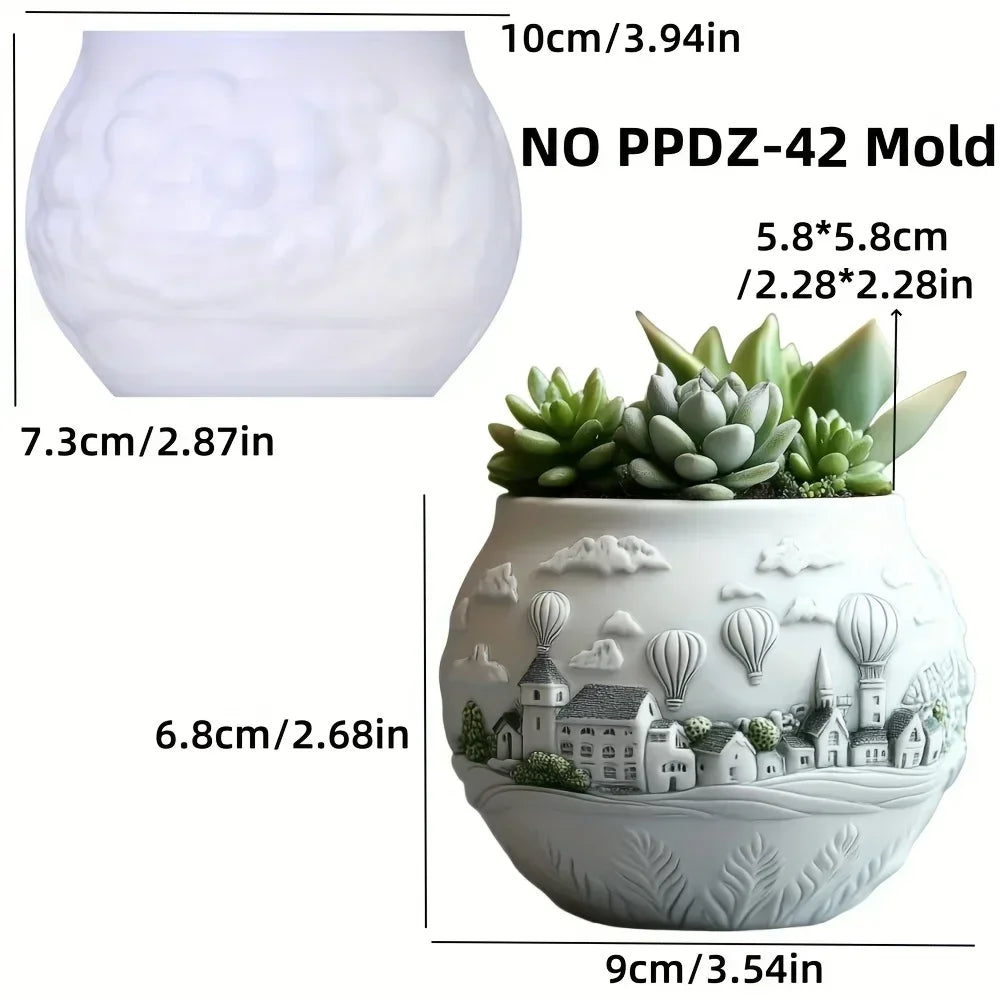 Windmill Town Silicone Mold – Resin Succulent Pot & Storage Box